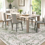 LIVEBOX Green 10x14 Area Rugs, Soft Extra Large Area Rug for Living Room Low Pile Non Slip Boho Rug, Non Shedding Indoor Carpet for Bedroom Dining Room Under Table