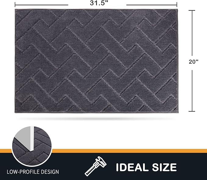 PURRUGS Dirt Trapping Door Mat 20" x 31.5", Non-Slip Machine Washable Entry Rug, Shoe Scraper, Dog Doormat, Super Absorbent Welcome Mat for Front & Back Door, Muddy Wet Shoes & Paws