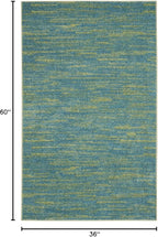 Nourison Home Nourison Essentials Blue Green 3' x 5' Area Rug - Easy Clean, Non Shedding, Bed Room, Living Room, Dining Room, Kitchen (3' x 5')