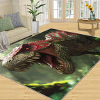 Dinosaurs Rugs for Bedroom - 5x6 Area Rug - 3D Dinosaurs Rugs for Living Room, Forest Animals Rug, Non-Slip Washable Home Decor Carpet
