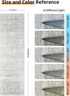 Art&Tuft Non-Slip Runner Rug - 2.5x10 Runner Rug Washable Low-Pile Rugs Runners, Soft Distressed Carpet Runner for Bedroom Bathroom Kitchen Laundry Living Room, Grey