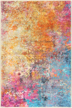 Lahome Modern Abstract Area Rug - 2x3 Small Kitchen Rug Washable Rugs for Entryway Colorful Bathroom Rug Non Slip, Rainbow Contemporary Front Indoor Doormat Floor Throw Carpet for Bedroom