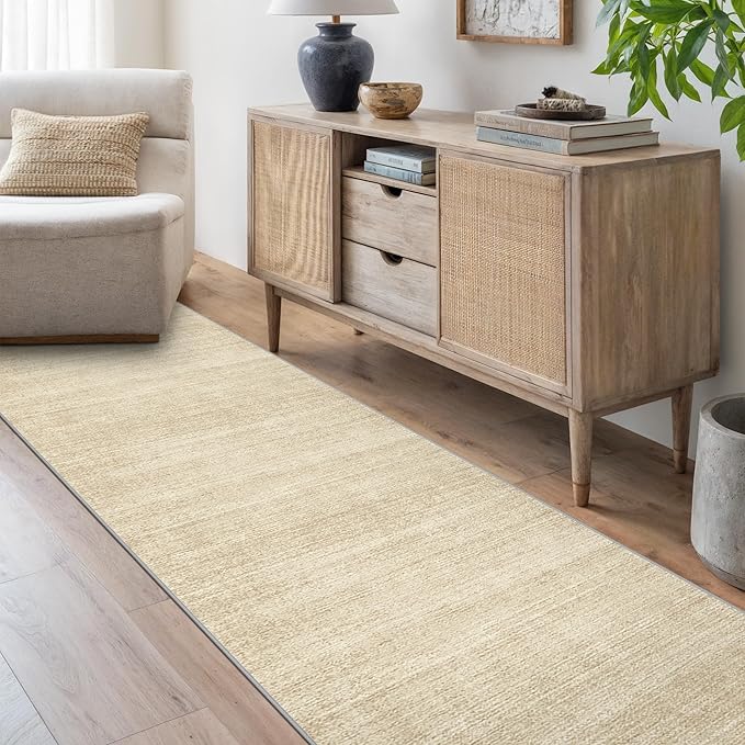 Art&Tuft Non-Slip Runner Rug - 2x8 Runner Rug Washable Low-Pile Rugs Runners, Soft Distressed Carpet Runner for Bedroom Bathroom Kitchen Laundry Living Room, Brown