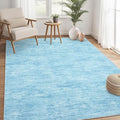 RUGSREAL 6x9 Large Bedroom Area Rug Washable Rug Soft Modern Area Rug for Living Room Non-Slip Stain Resistant Abstract Throw Floor Carpet Contemporary Rug Solid Rug for Dining Room Office, Blue