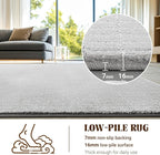 Shilucheng Wool Rug 4.7x7 Non-Slip, Blend 80% Wool and 20% Cotton Rugs for Living Room, Bedroom, Dinning Room, Soft Durable Cotton Backing Modern Area Rug (Gray/White)