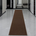 English Home Custom Size Non Slip Striped Design Light Weight Durable PVC Backing Thin Pile Runner Rug (36" x 7')