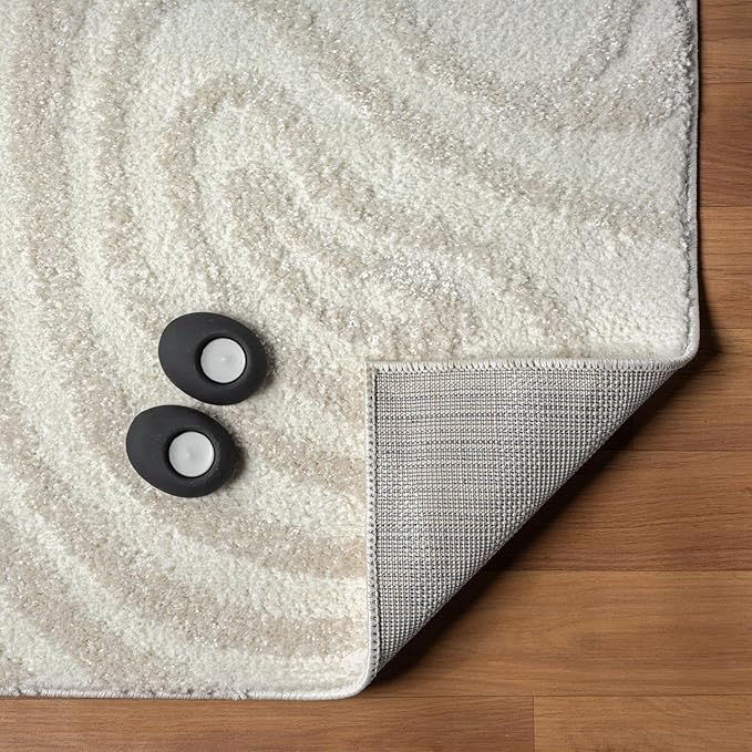 LUXE WEAVERS Geometric Swirl Cream 8x10 Area Rug High Low Modern Carpet