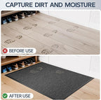 Amyracel Entrance Front Door Mat, 48"x72" All Season Weather Outside Door Mat, Heavy Duty Rubber Backing Doormat for Entryway, Low Profile Entry Indoor Door Mats for High Traffic