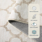 Lahome Moroccan Washable Rugs 2x3 - Small Area Rug 2x3 Non-Slip Kitchen Rug Soft Throw Non-Shedding Bedroom Rug Bath Mat Ivory Distressed Doormat Entry Way Rugs Indoor for Kids Nursery Room Bedside