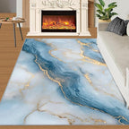2x4 Abstract Marble Runner Rug for Hallway - Blue-White-Marble Kitchen Mat, Luxury Stone Pattern Kitchen Runner Rug Soft Non Slip Anti Fatigue for Laundry Room Indoor Hallways