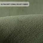 MAXYOYO Coral Velvet Area Rug, Thick Japanese Tatami Mat Living Room Carpet with Non-Slip Backing, Large Solid Color Mat for Bedroom Dormitory Yoga, Olive Green, 78 by 158 inch