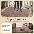 MontVoo Door Mat Indoor Entrance Doormat, Absorbent Durable Rubber Non Slip Front Door Mat for Inside Entry Entryway Dirt Trapper Welcome Mat, Red 32''x48''
