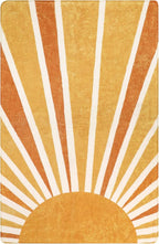 Lahome Boho Sun Print Area Rug - 3x5 Small Washable Rug Modern Abstract Non-Slip Accent Distressed Throw Rugs Floor Carpet for Bedrooms Living Laundry Room entryway Rug (3'x5', Rainbow Sun)