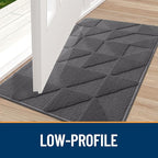OLANLY Door Mats Indoor, Non-Slip, Absorbent, Dirt Resist, Entrance Washable Mat, Low-Profile Inside Entry Doormat for Entryway (59x20 inches, Dark Grey)