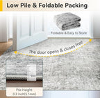 Washable Area Rugs 2'x10' Non-Slip Modern Abstract Soft for Living Room Entryway Bedroom Nursery, Print Pattern, Gray White Grey