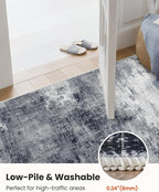 AMADA HOMEFURNISHING 8x10 Area Rug for Living Room, Modern Abstract Rug with Non-Slip Backing & Low Pile, Large Washable Rug with Abstract Pattern for Bedroom, Dinning Room, Home Office, Grey