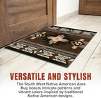 YHSF South West Native American Area Rug C318 - Easy Clean, Thick, Soft, Durable Native Tribal American Indian Inspired Rug for Bedroom/Living Room and More - Chocolate Brown, 5 ft 11 in x 8 ft 6 in