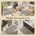 MontVoo Door Mat Indoor Entrance Doormat, Absorbent Durable Rubber Non Slip Front Door Mat for Inside Entry Entryway Dirt Trapper Welcome Mat, Grey Brown 24''x36''