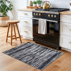 2x3 Modern Abstract Rug for Entryway, Black Super Soft Small Area Rug, Washable Non-Slip Kitchen Rugs, Low-Pile Mat Carpet for Bedside, Indoor Door Mat