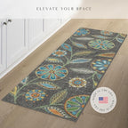 Maples Rugs Reggie Floral Runner Rug Non Slip Hallway Entry Carpet [Made in USA], Multi, 2 x 6