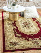 Unique Loom Versailles Collection Traditional Classic Floral Motif Area Rug (8' 0 x 10' 0 Rectangular, Burgundy/ Ivory)