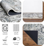 Keen Home Design 5x7 Rug - Machine Washable Area Rug with Non-Slip Backing, Ideal for Living Room, Dining Room, Bedroom - Vintage, Easy Clean, Durable, Low Pile - (5' x 7')