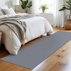 2x8 Ft Braided Runner Rug Washable Runners for Hallways Kitchen Runner Rug with Rubber Backing Cotton Entryway Runner Indoor, Woven Floor Carpet for Hall Kitchen Bedroom, Grey