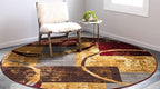 Unique Loom Barista Collection Area Rug - Kouillou (5' 3" Round, Multi/ Brown)
