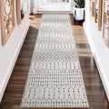 Lahome Moroccan Runners for Hallways 2x8 Beige Washable Runner Rug Non-Slip Stain Resistant Kitchen Rug Runner, Geometric Print Distressed Soft Untra- Thin Floor Carpet for Bedroom Entryway