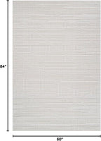 CAMILSON Micro Loop Rug 5x7 Modern Luxury Geometric Pattern Area Rugs Soft High and Low Pile Stain Resistant Easy-Cleaning Non-Shedding for Living Room Office Indoor Carpet (5 x 7 / White)