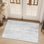 MUJOO Small Rug Washable,2x3 Area Rugs for Entryway Entry Entrance Bedroom Bathroom,Modern Abstract Low Pile Throw Rug,Front Door Mat Non Slip Accent Neutral Carpet Indoor Grey