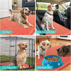 OLANLY Dog Door Mat for Muddy Paws 70x35, Absorbs Moisture and Dirt, Absorbent Non-Slip Washable Doormat, Quick Dry Chenille Mud Mat for Dogs, Entry Indoor Entryway Carpet for Inside Floor, Coral