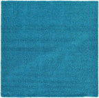Unique Loom Solid Shag Collection Area Rug (8' Square, Turquoise)