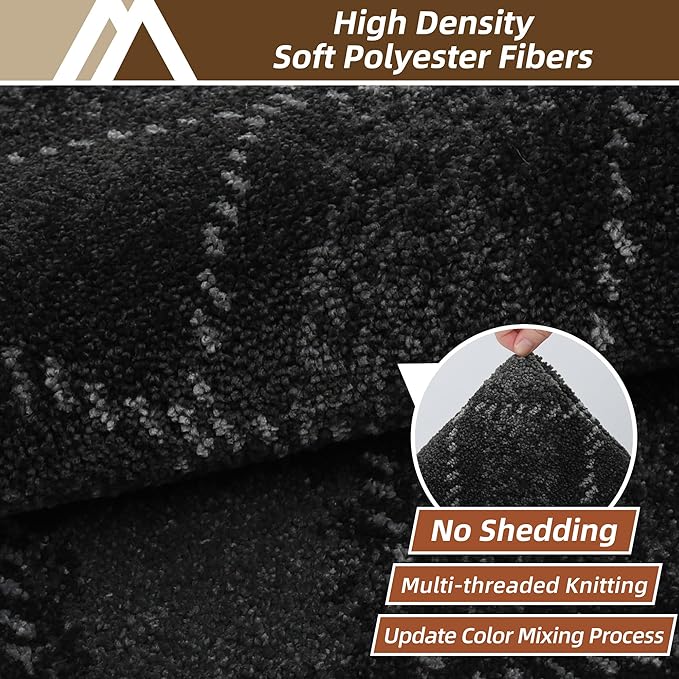 COSY HOMEER Plaid Door Mat 32" x 48",Dirt Trapper Entryway Rugs,Non-Slip Washable Farmhouse Doormat,Low Profile Welcome Mats for Paws Dark Grey