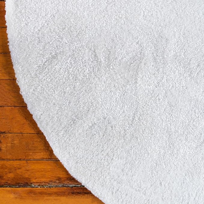 Unique Loom Solo Collection Area Rug - Calabasas (5' 3" Round, Snow White)