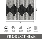 HelloTree Area Rug 4x6 Geometric Rug,Washable Modern Neutral Stain Resistant Indoor Carpet Boho Living Room Moroccan Rugs Fluffy Rug for Living Room Bedside Room Decor for Family-Black