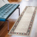 Antep Rugs Alfombras Modern Bordered 2x10 Non-Skid (Non-Slip) Low Profile Pile Rubber Backing Indoor Area Runner Rugs (Beige, 2' x 10')