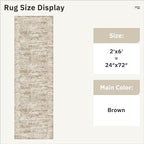 Runner Rug 2'x6' Washable Non-Slip Runner Rugs for Kitchen Bathroom Laundry Room Brown Vintage Floor Carpet Runners for Hallway Entryway
