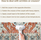 YJ.GWL Area Rugs for Living Room 4x6 Machine Washable Rugs for Bedroom, Non Slip Floral Vintage Rug Indoor Carpet, Stain Resistant Throw Rug for Dining Room Kitchen, Copper Tan