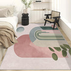 Mid Century Modern Rugs for Home Decor, 6x9 ft, Boho Abstract Geometry Area Rugs for Living Room, Soft Non Slip Washable Minimalist Arched Carpet Bedroom Decorations Dt-Ghf-19