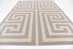 Unique Loom Athens Collection Classic Geometric Modern Border Design Area Rug (10' 0 x 13' 0 Rectangular, Gray/ Beige)