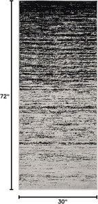 SAFAVIEH Adirondack Collection Runner Rug - 2'6" x 6', Silver & Black, Modern Ombre Design, Non Shedding & Easy to Clean, Ideal for Hallway, Foyer, Kitchen, Entryway, Bedroom (ADR113A)