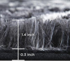 Andency 6x9 Area Rugs, Large Shag Fluffy Soft Shaggy Rugs for Living Room Bedroom, Non-Slip Tie-Dyed White Black Thick Plush Carpet for Kids Girls and Boys, Dorm Nursery Home Decor Aesthetic