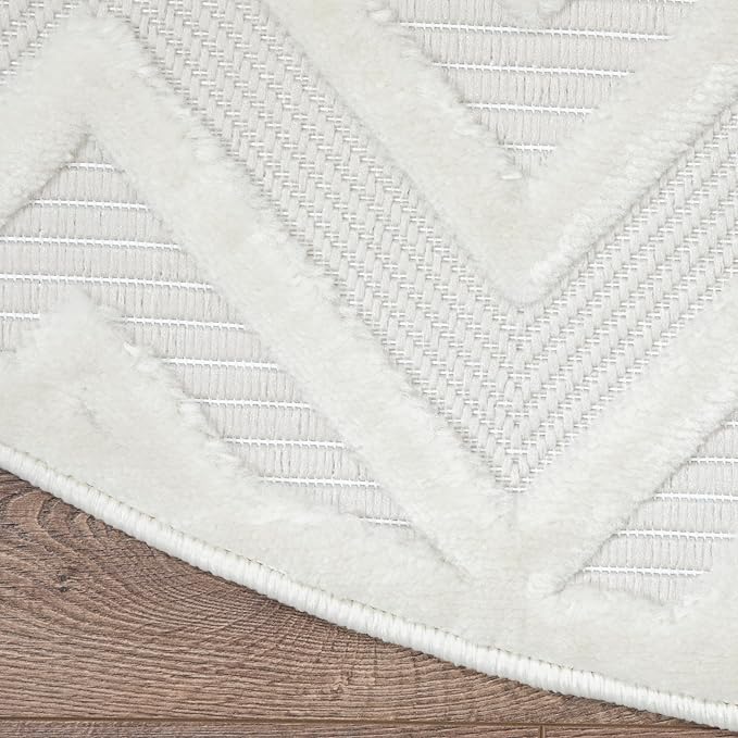 Nourison Home Versatile Ivory White 6' x 9' Oval Area Rug - Easy Clean, Non Shedding, Bed Room, Living Room, Dining Room, Kitchen (6' x 9' Oval)