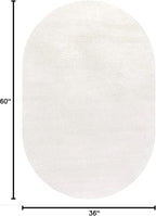 Eyely UES100T-3OV Supersoft Haze Solid Low-Pile Indoor Area Rug Casual;Contemporary;Solid;Traditional, Bedroom, Kitchen, Living Room, Easy-Cleaning, Non-Shedding, 3 X 5 Oval, Cream