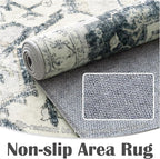 jinchan Kelda Runner Rug 3x10 Washable Rug Soft Hallway Runner Indoor Vintage Print Floor Cover Retro Distressed Lightweight Non-Slip Thin Carpet for Bathroom Kitchen Living Room Bedroom Grey