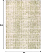 Hand-Tufted 100% Wool Area Rug – Unique Modern Geometric Grid Pattern, Soft Plush Textured Carpet for Living Room, Bedroom, Dining Room & Entryway (Light Green, 10' x 14')