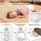 3x5 Light Tan Rugs for Bedroom Living Room, Fluffy Small Area Rug Soft Shag Carpet for Kids Boys and Girls Room with 4 Rugs Non-Slip Stickers Dorm Home Decor (3ft x 5ft)