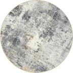 Lahome Modern Abstract Round Rug - 6Ft Gray Circle Rugs for Living Room Soft Dining Room Rugs for Under Table, Machine Washable Bedroom Mat Non Slip Large Carpet for Office Kitchen Entrance