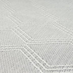 LUXE WEAVERS Modern Farmhouse White 9x12 Washable Area Rug, Anti-Slip Diamond Pattern Carpet